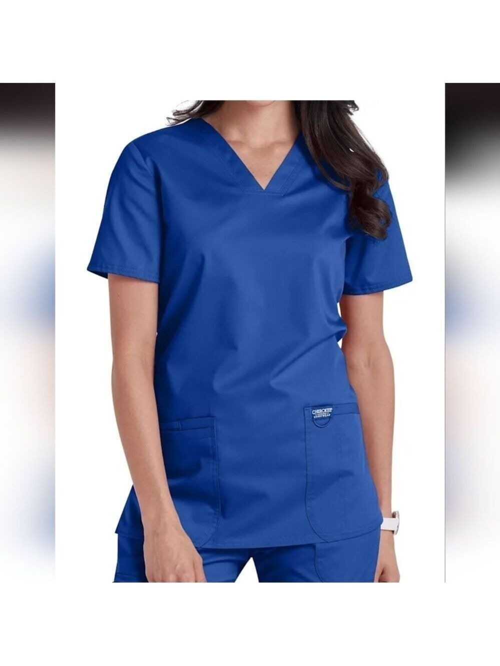 Cherokee Revolution Scrub Top Medium Galaxy Blue